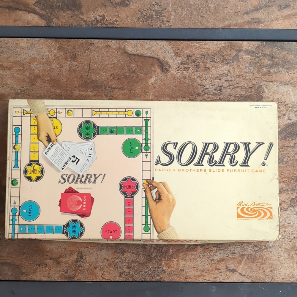 VINTAGE 1964 PARKER BROTHERS SORRY BOARD GAME ( complete)